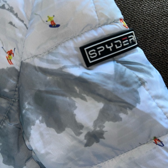 Spyder Baby 1 Piece Snowsuit Size 9-12 Months Mountains Fur Lined Worn 1x - Picture 3 of 8